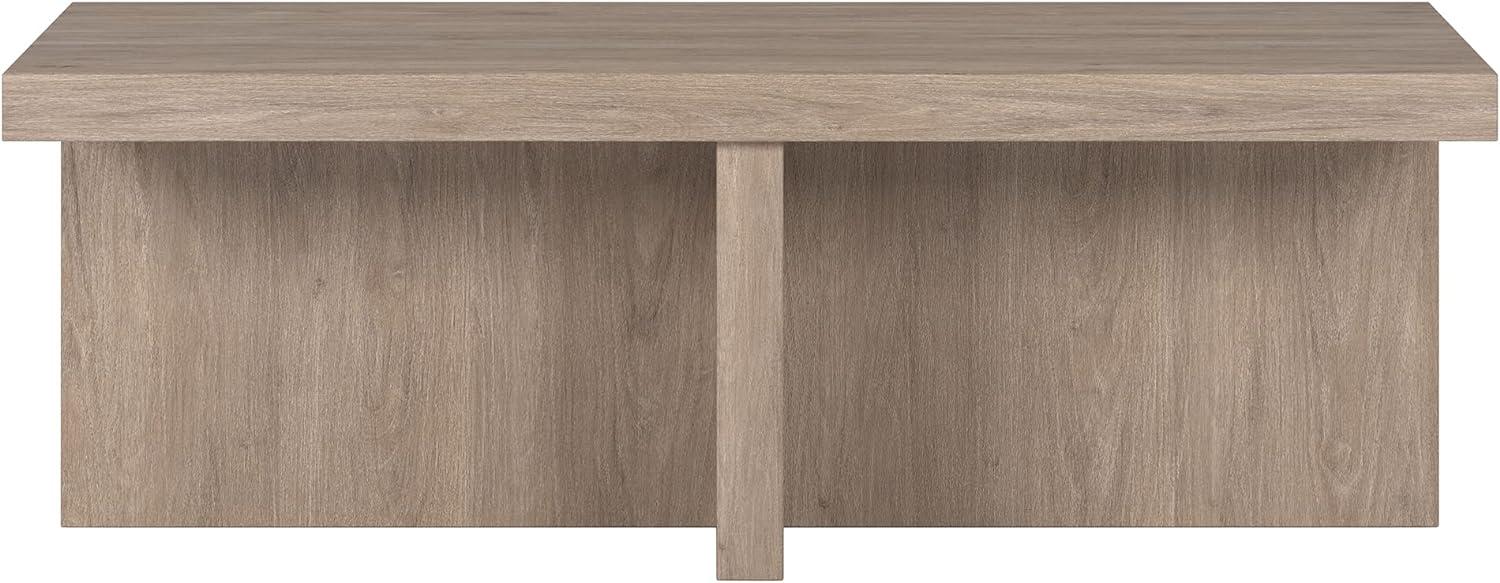 Evelyn&Zoe Contemporary Durable Rectangular Medium Density Fiberboard, Antiqued Gray Oak