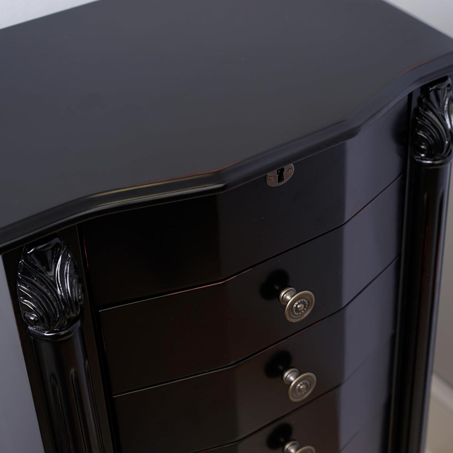 Hives and Honey Florence 8 Drawer Standing Jewelry Armoire - Rich Black