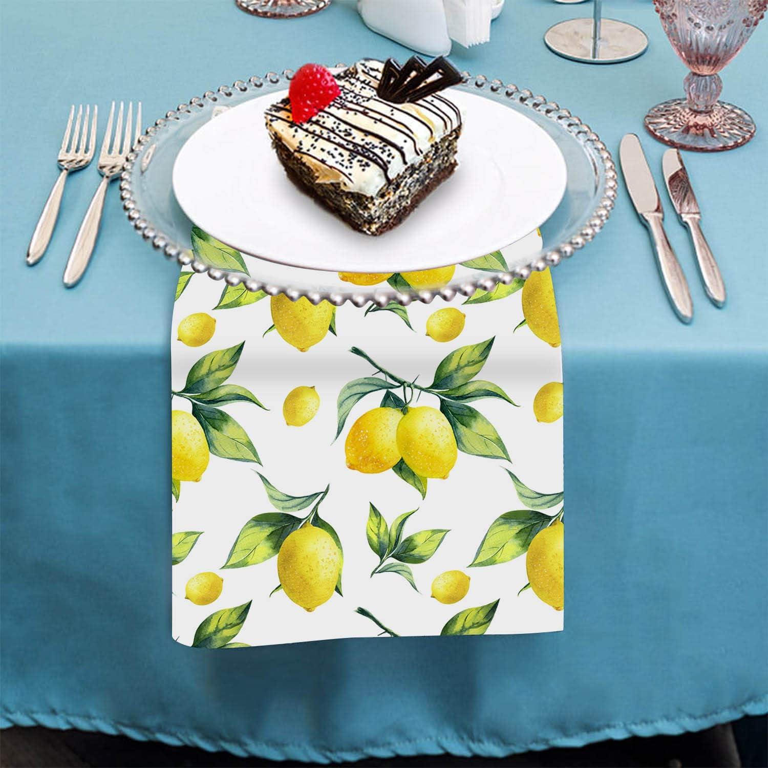 DII Lemon Bliss Printed Napkin Set 6 Piece, Yellow/Green, 20x20"