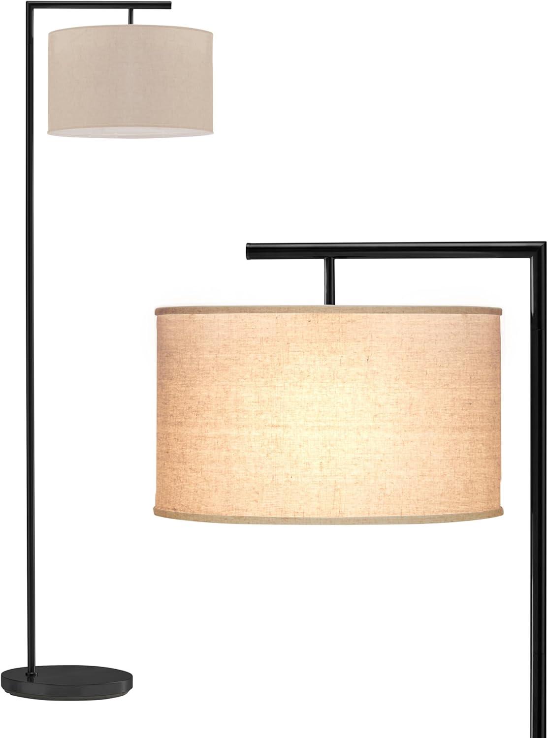 Montage Modern 60 in. Mid-Century Modern LED Floor Lamp with Fabric Drum Shade