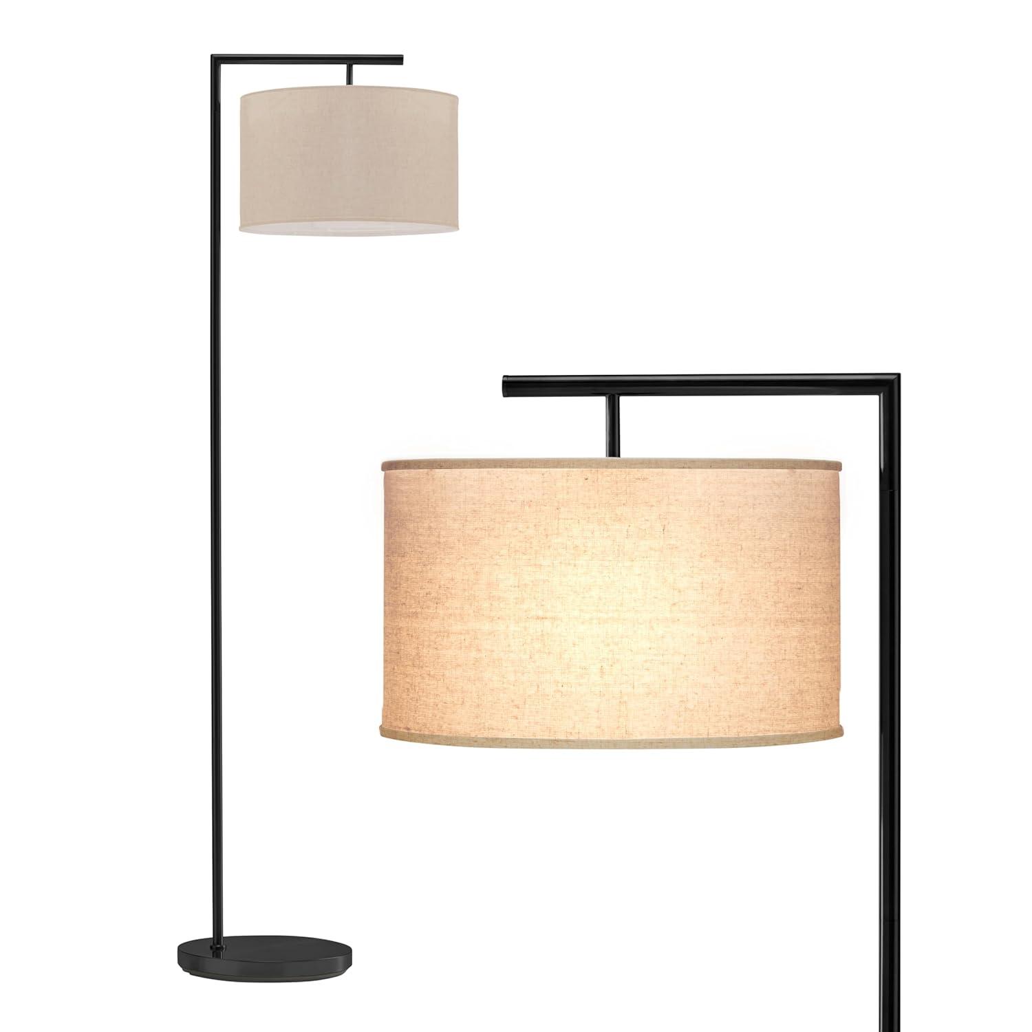 Montage Modern 60 in. Mid-Century Modern LED Floor Lamp with Fabric Drum Shade