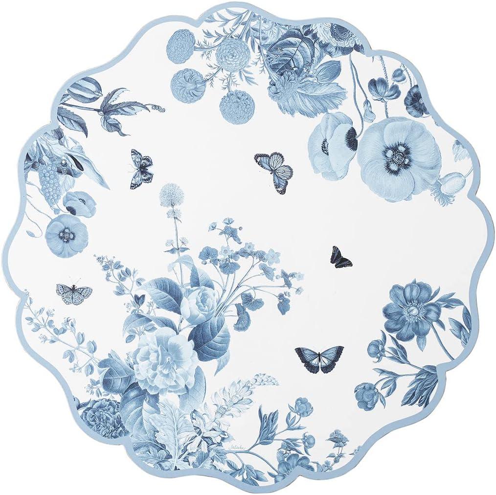 Chambray Blue Floral Resin Placemats Set of 4