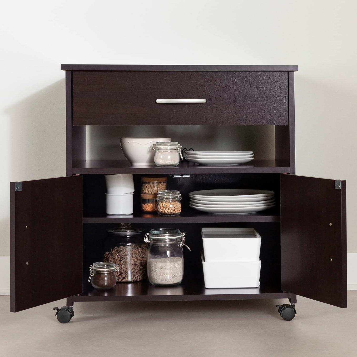 South Shore Axess 29.25'' H x 26.75'' W 2 - Cabinet Utility Cart with Wheels