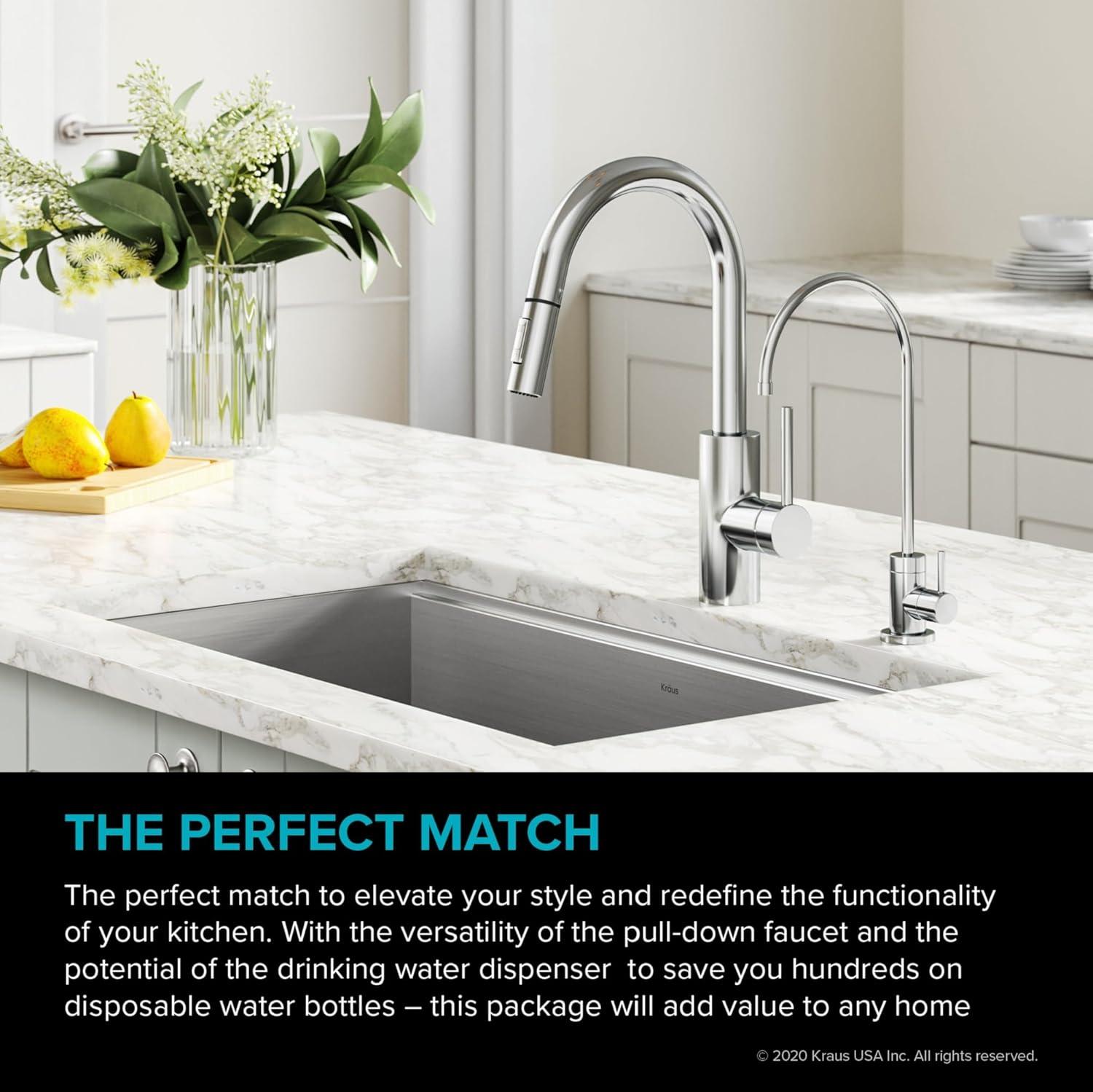 Chrome Modern Pull-Down Kitchen Faucet with Spray