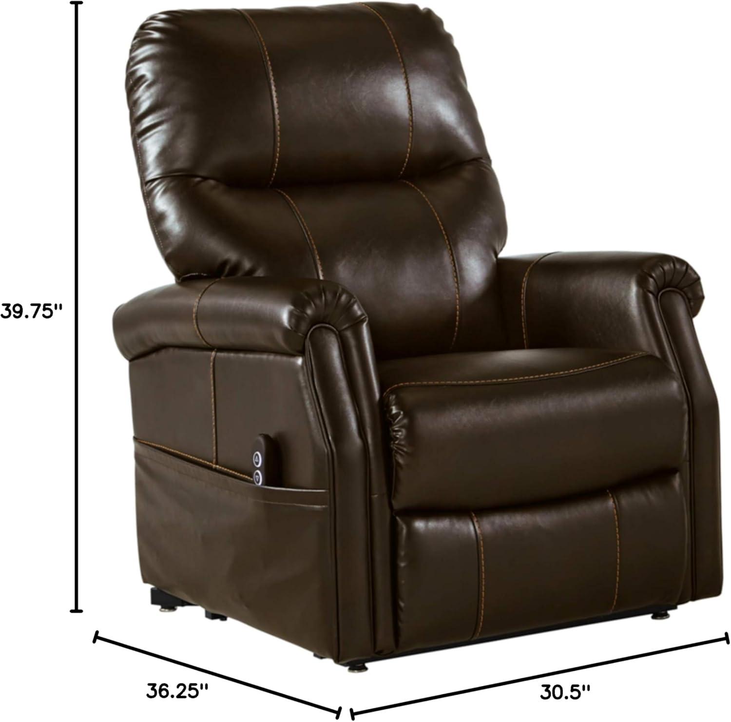 Chocolate Faux Leather Power Lift Recliner Chair