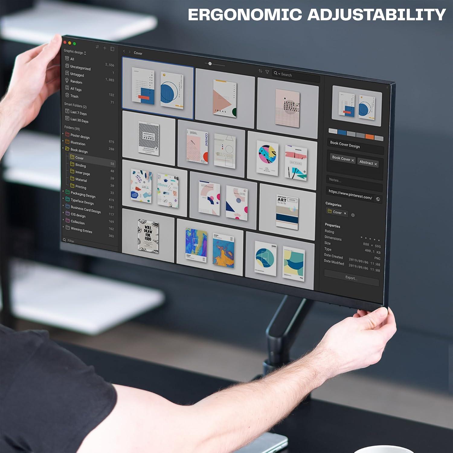 Vivo Mechanical Arm Single Monitor Desk Mount