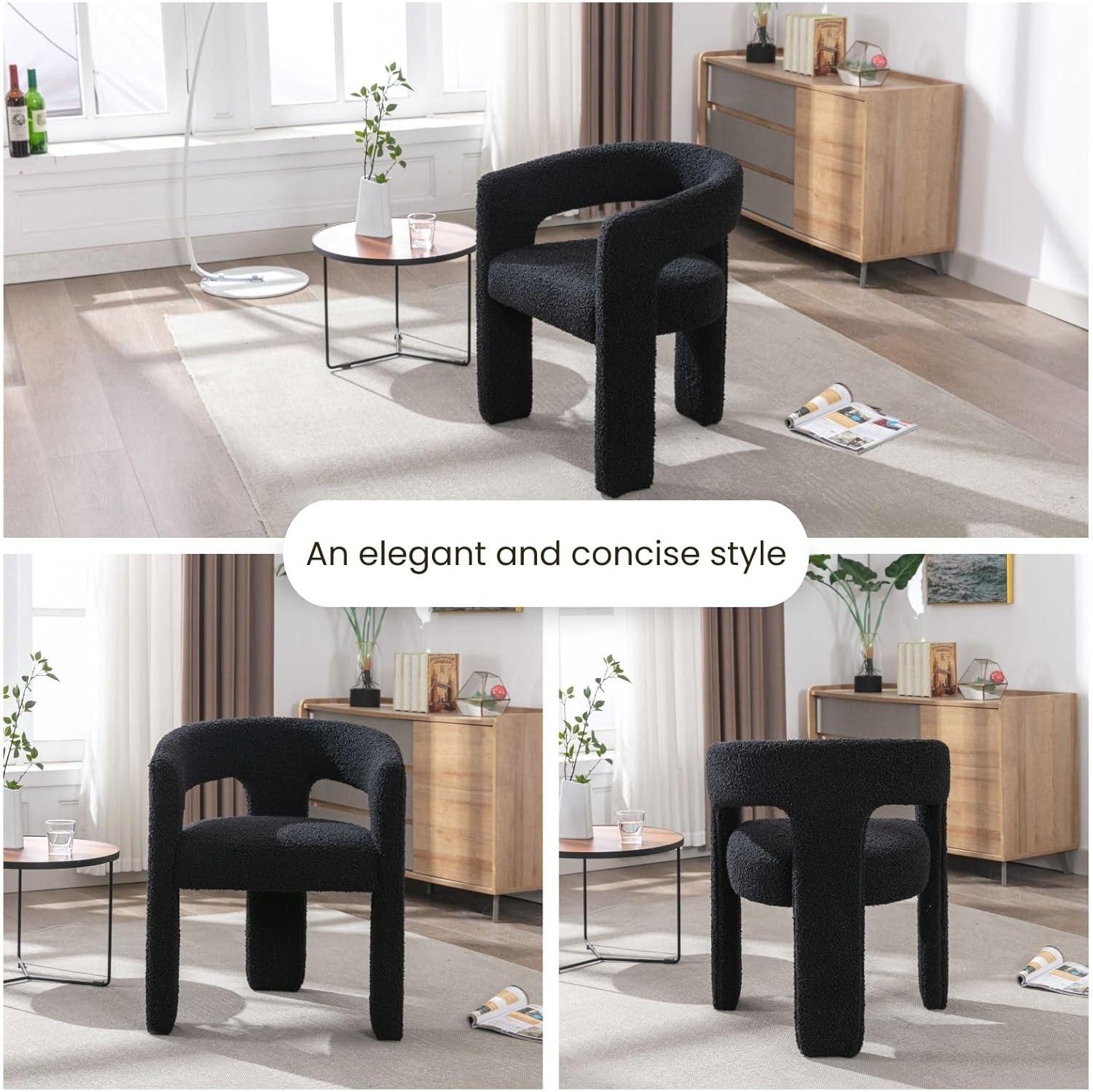 wahson office chair Modern Dining Chairs Barrel Dining Chair Upholstered Dining Room Chair with Arm Comfy Accent Side Chair for Dining Room/Living Room (Set of 2)
