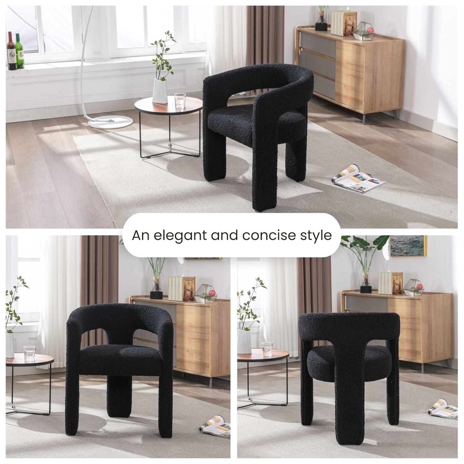 wahson office chair Modern Dining Chairs Barrel Dining Chair Upholstered Dining Room Chair with Arm Comfy Accent Side Chair for Dining Room/Living Room (Set of 2)
