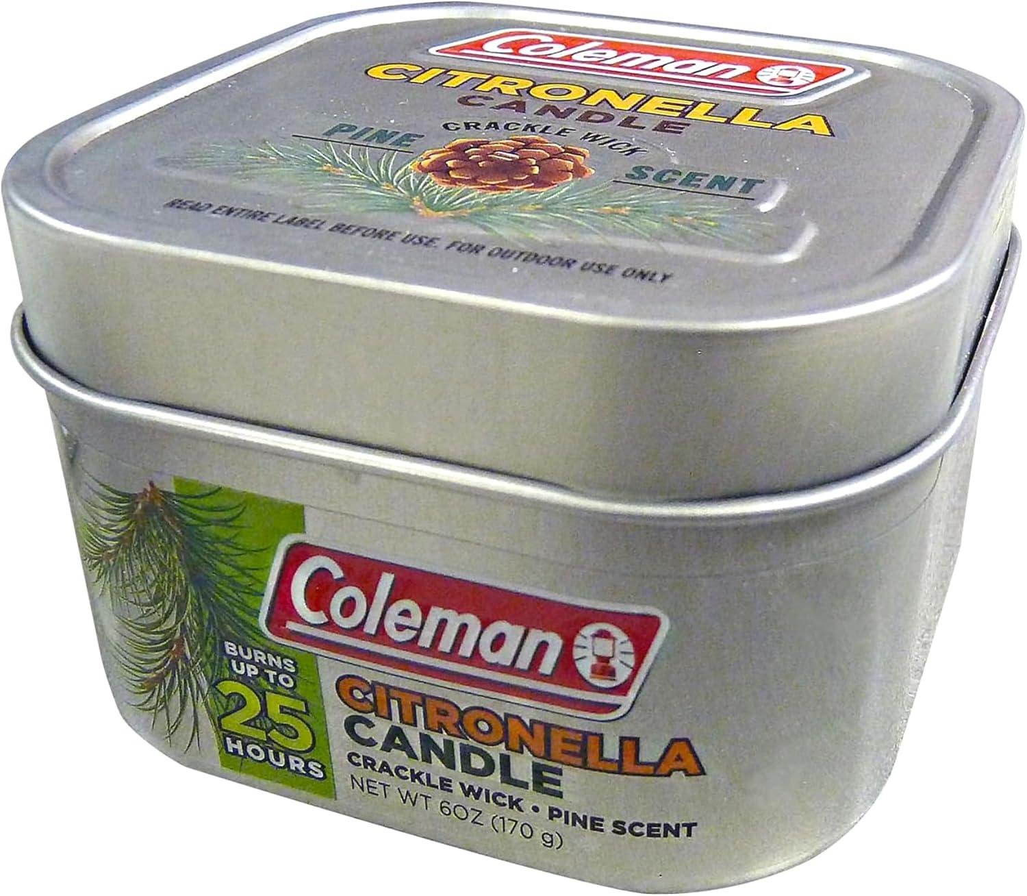 Coleman Repellents Pine Citronella Candle, 6 oz., Silver