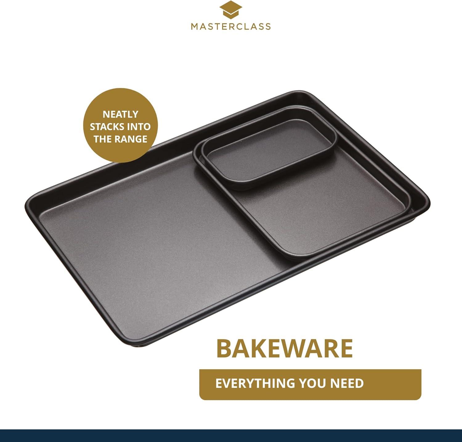 MasterClass Baking Tray, Non-Stick Oven Tray for Baking and Roasting, Carbon Steel, 24 x 18cm, Grey