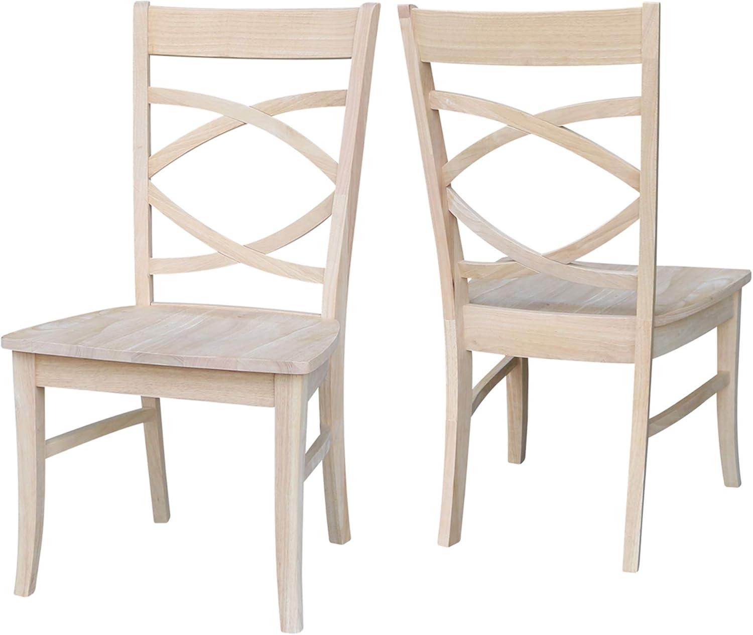 International Concepts Solid Wood Milano Dining Chairs, Set of 2