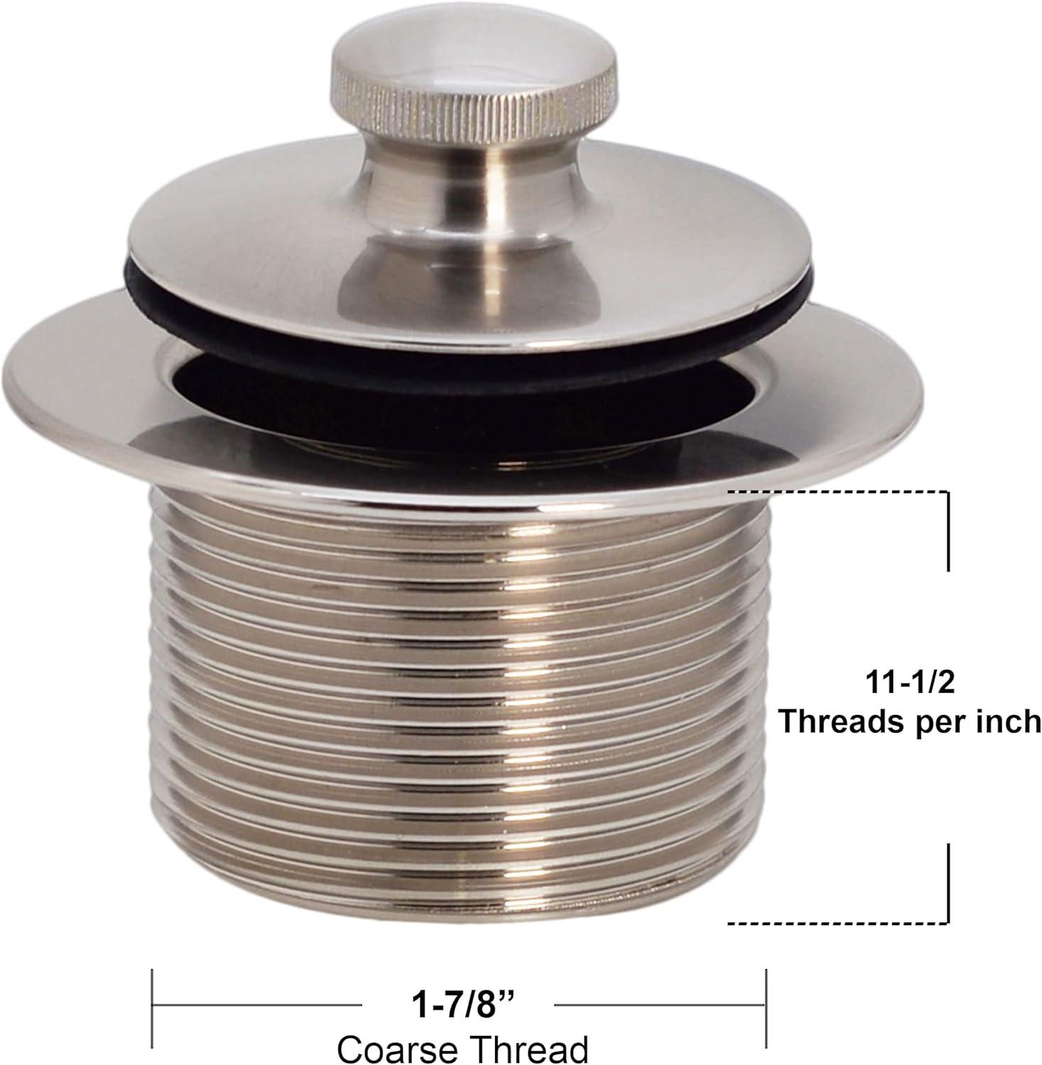1-1/2" Coarse Thread Twist & Close Bathtub Drain Trim with Two-Hole Overflow