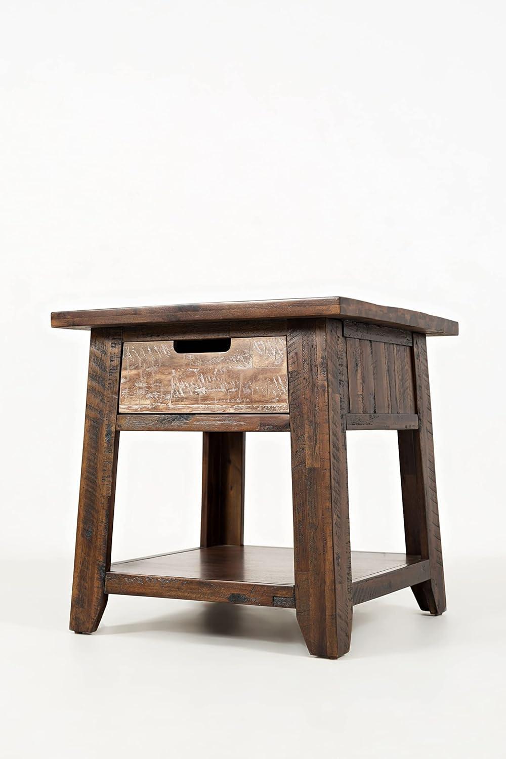 Jofran,Painted Canyon Rustic Solid Acacia End Table