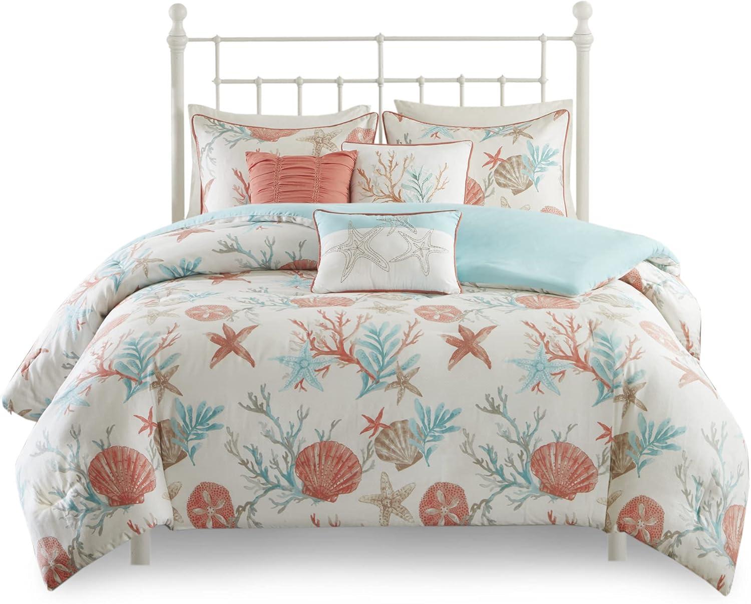 Pebble Beach 6 Piece Cotton Sateen Coastal Duvet Cover Set