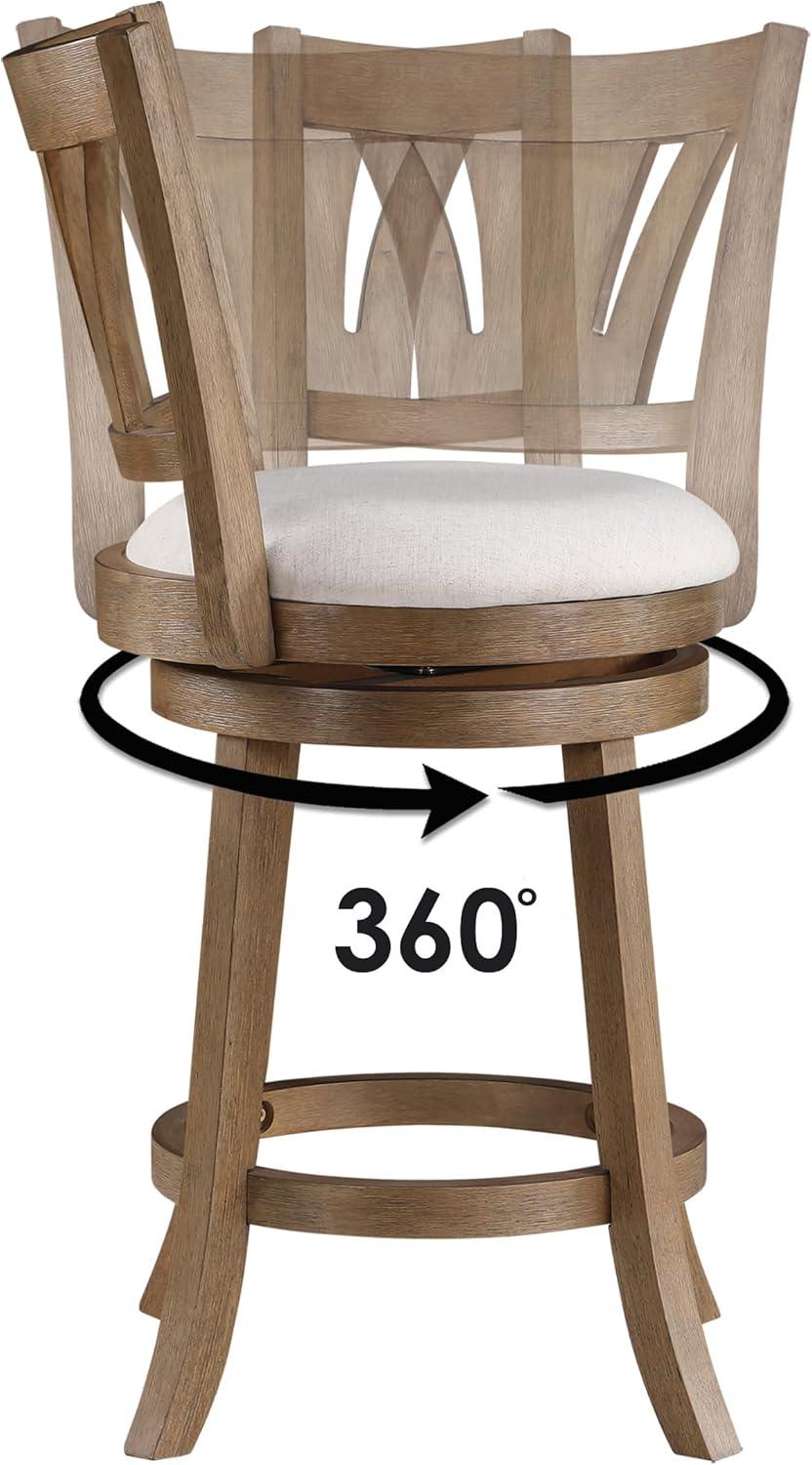 Miller Counter Swivel Stool in Linen Cream Fabric