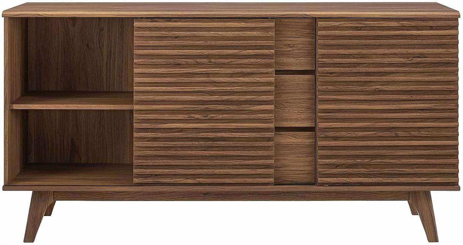 Modway Render 63"Modern Wood Sideboard Buffet Table in Walnut