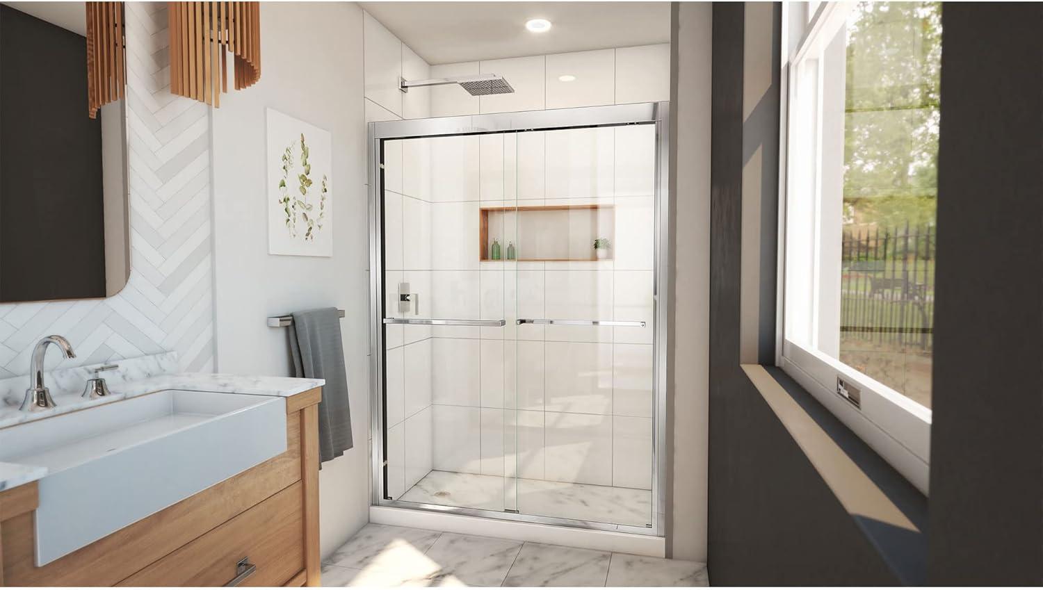 Duet Plus 50" - 54" W x 72" H Double Sliding Semi-Frameless Shower Door