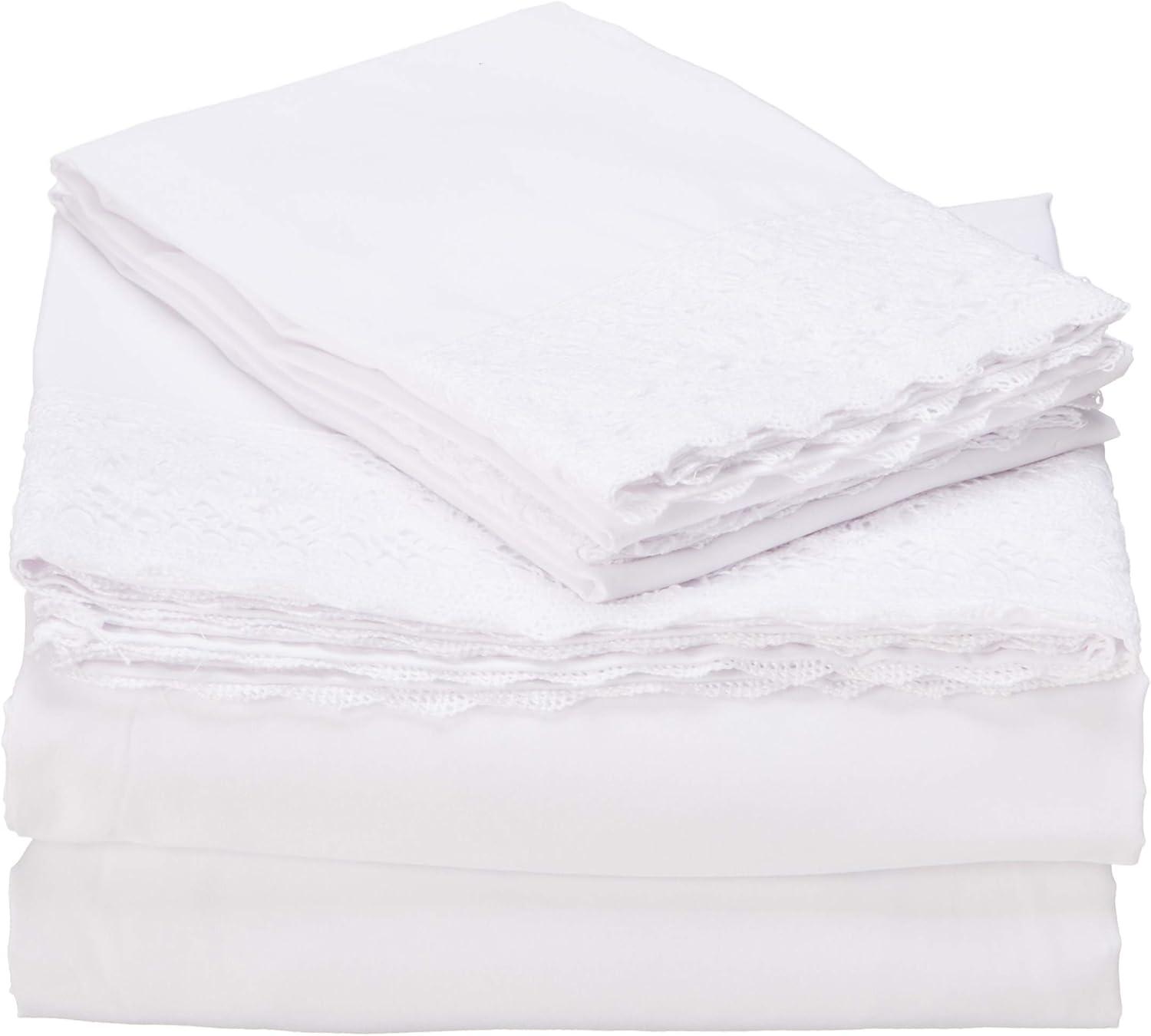 3 or 4 Piece Chochet Lace Microfiber Sheet Set.