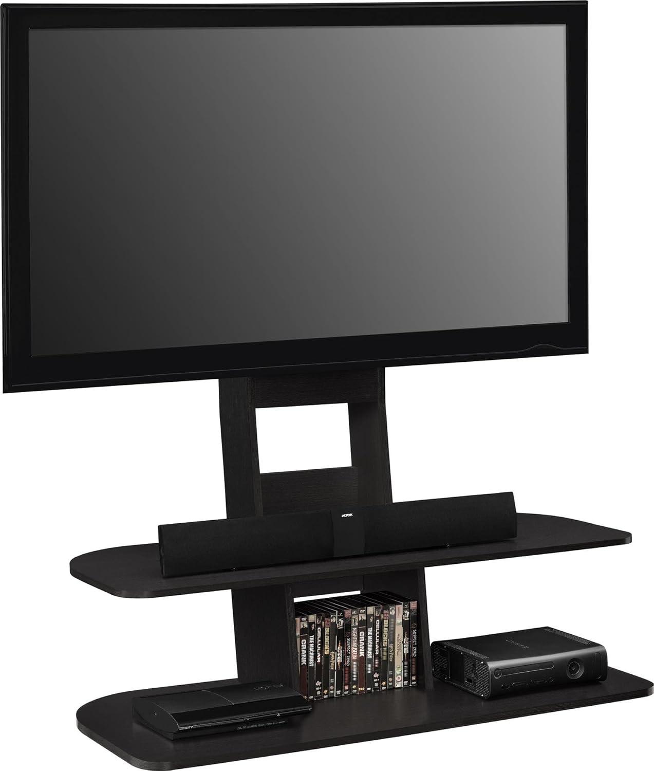 Galaxy 65" Modern Black Composite Wood TV Stand with Mount