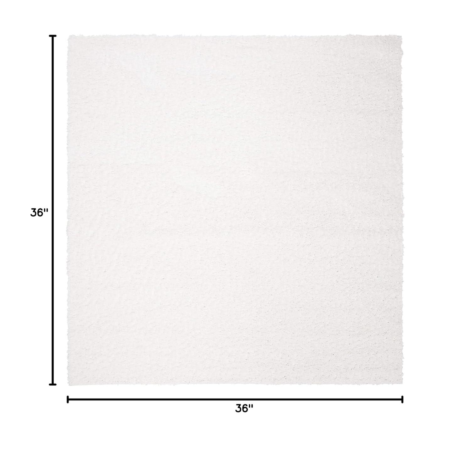 August Shag 900 AUG900 Power Loomed Indoor Accent Rug - White - 3'x3' - Safavieh