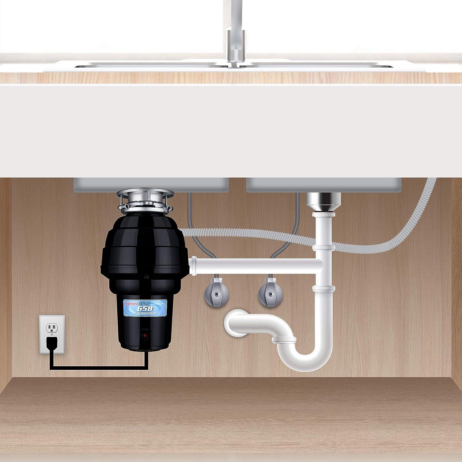 Waste Maid 1-1/4 HP Premium Garbage Disposal, Continuous Feed Disposer, Includes Attached Power Cord 10-US-WM-658-3B