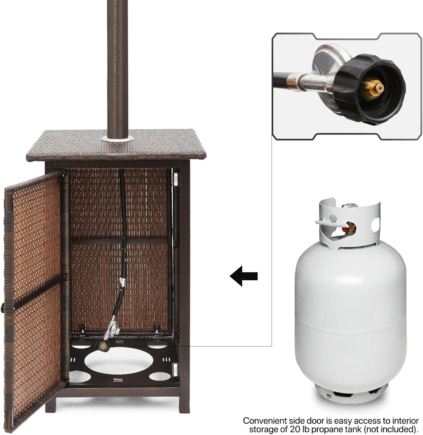 MoNiBloom Outdoor Patio Heater, 48,000 BTU Gas Propane Standing Patio Heater for Commercial & Residential Use