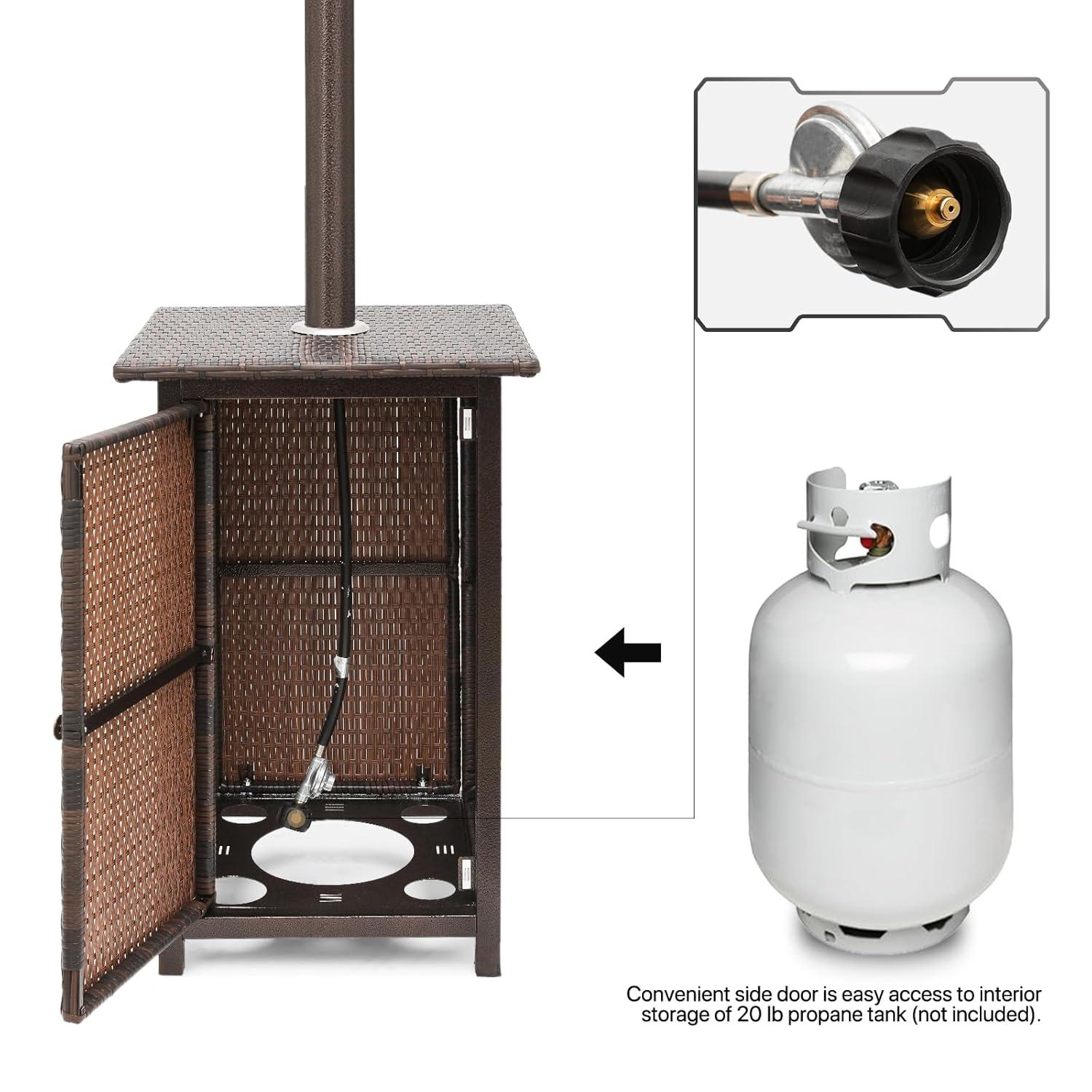 MoNiBloom Outdoor Patio Heater, 48,000 BTU Gas Propane Standing Patio Heater for Commercial & Residential Use