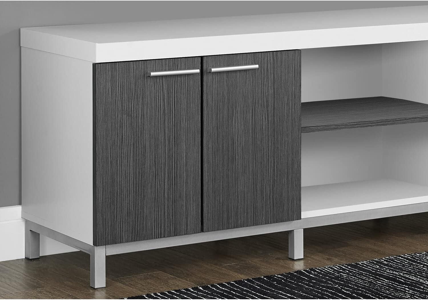 Monarch Specialties TV STAND - 60L / WHITE / GREY