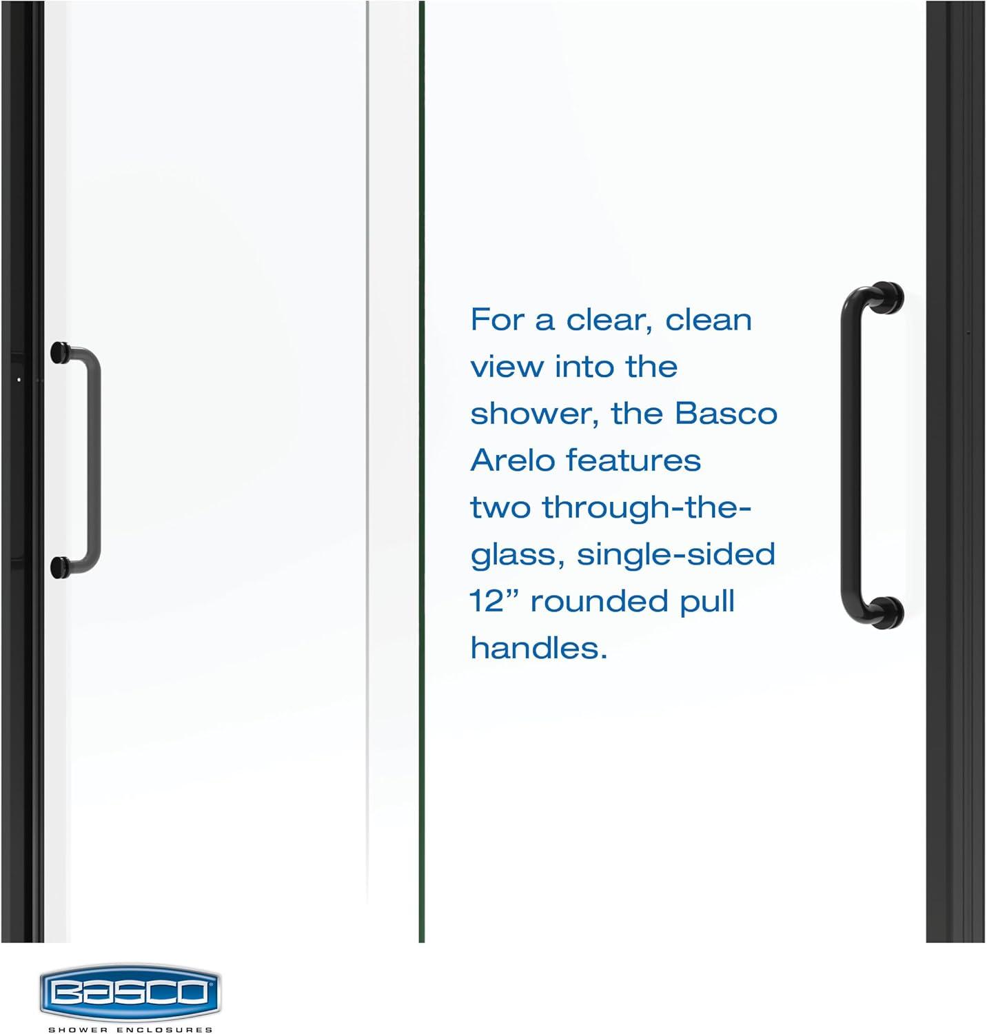 Arelo 56" - 60" W x 72" H Semi-Frameless Shower Door