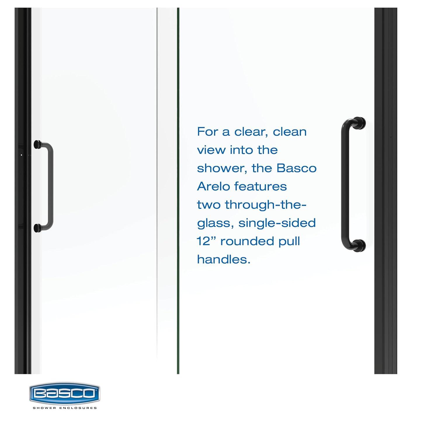 Arelo 56" - 60" W x 72" H Semi-Frameless Shower Door