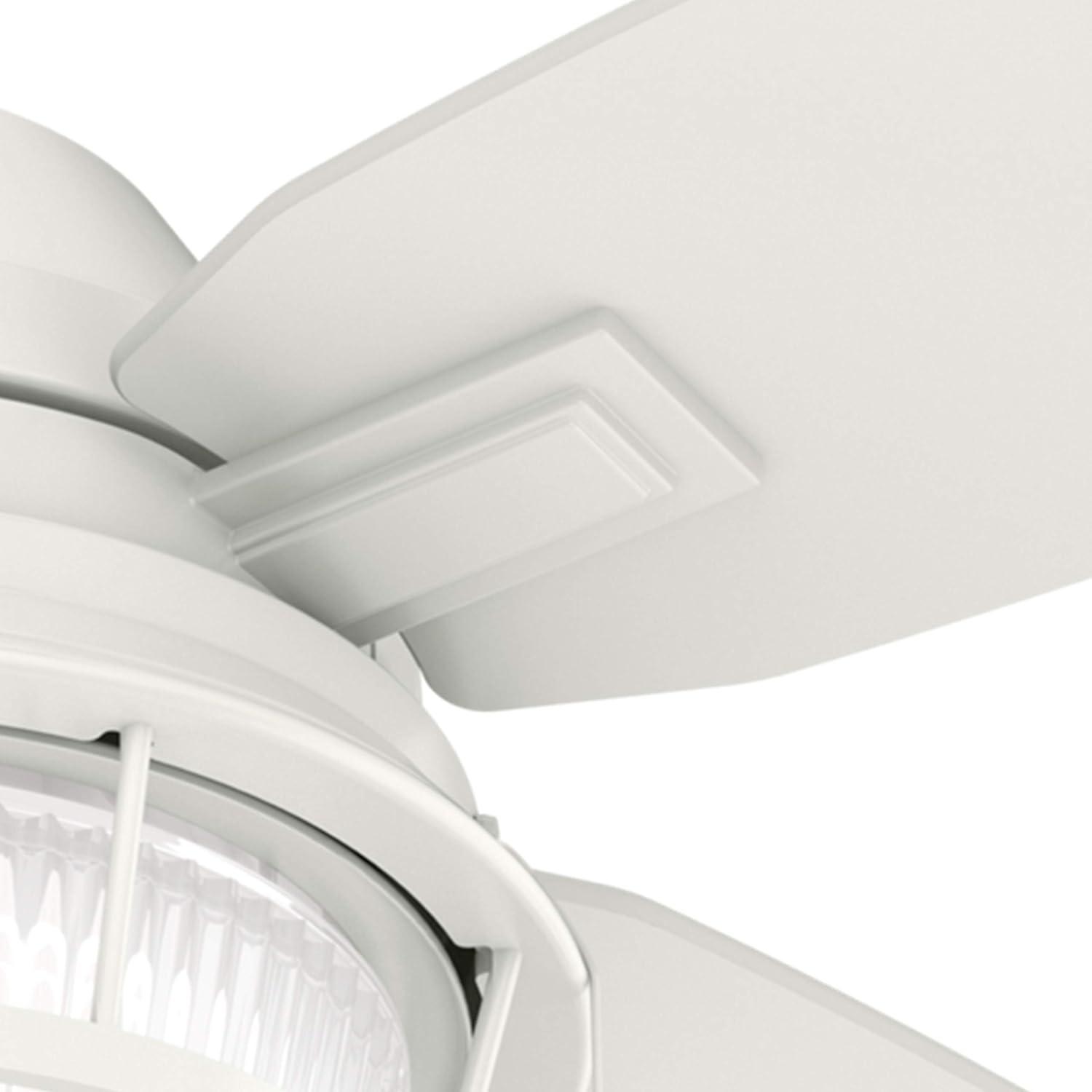Dempsey Low Profile 44" 4 - Blade Indoor Flush Mount Small Room Ceiling Fan with Lights and Remote