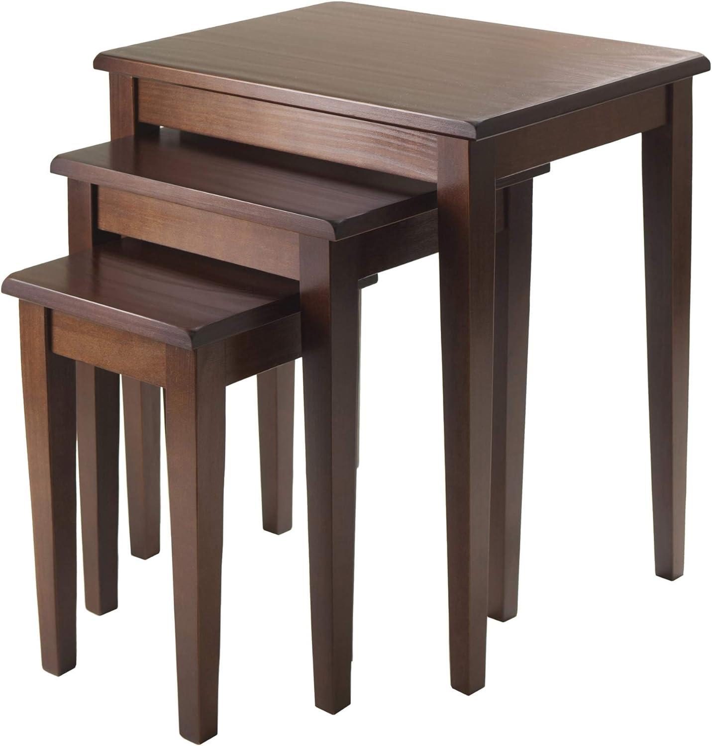 Walnut Wood 3-Piece Rectangular Nesting Tables