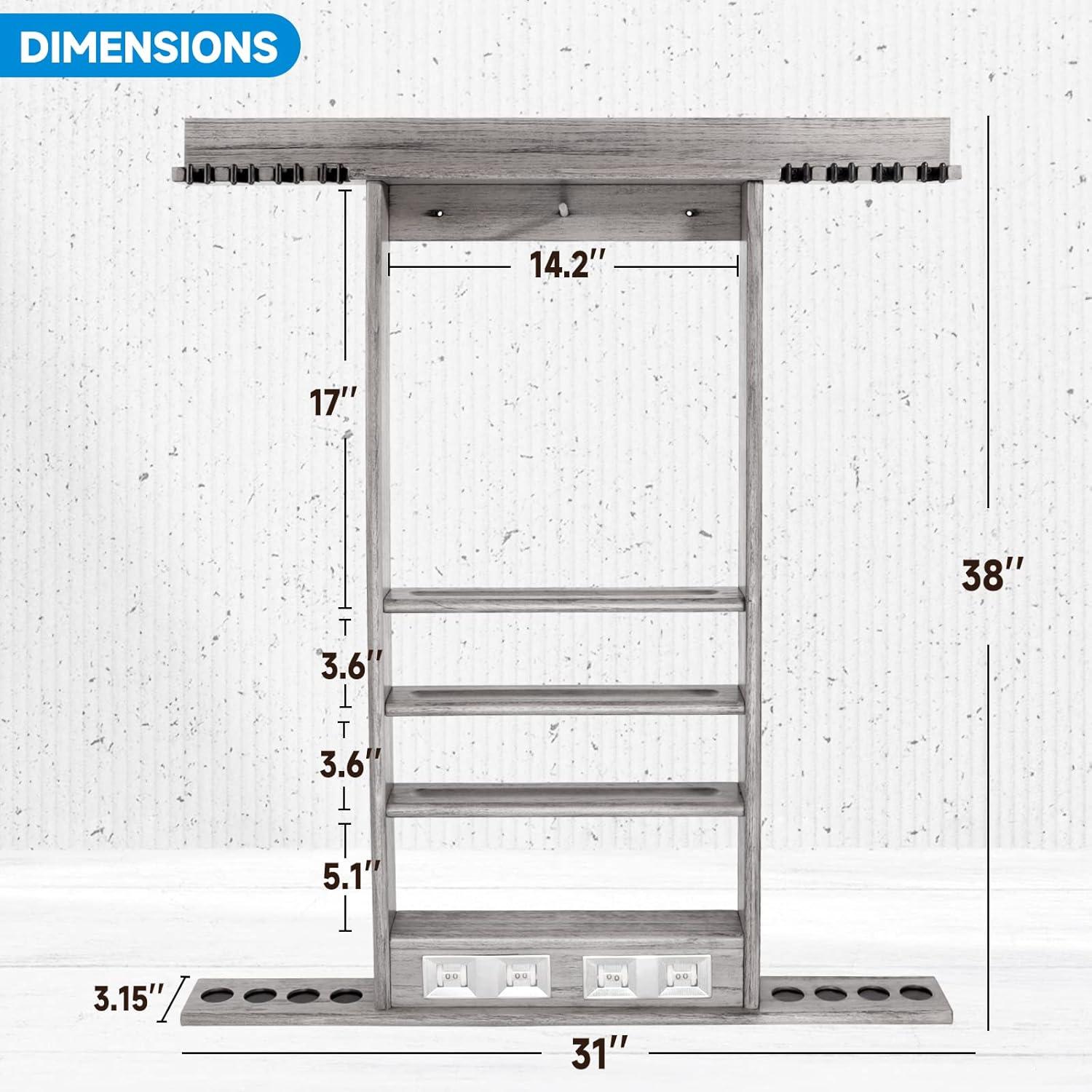 GSE Games & Sports Expert GSE Games & Sports Expert Wood Pool Cue Rack