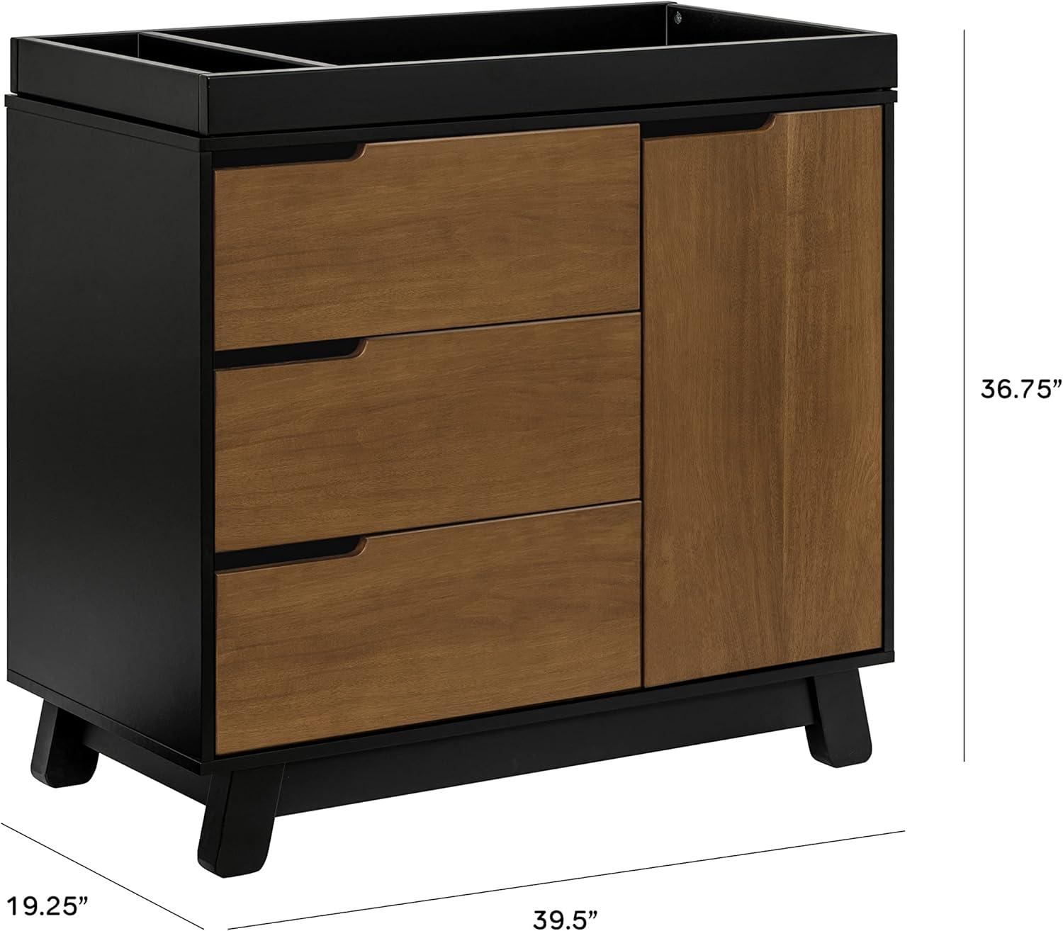 Babyletto Hudson 3-Drawer Changer Dresser with Removable Changing Tray - Gray/White