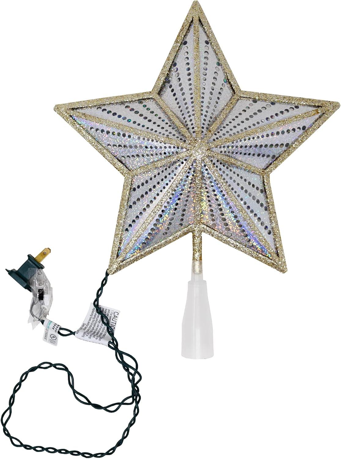 Kurt S. Adler UL4014 Lighted Treetopper, Gold, Iridescent