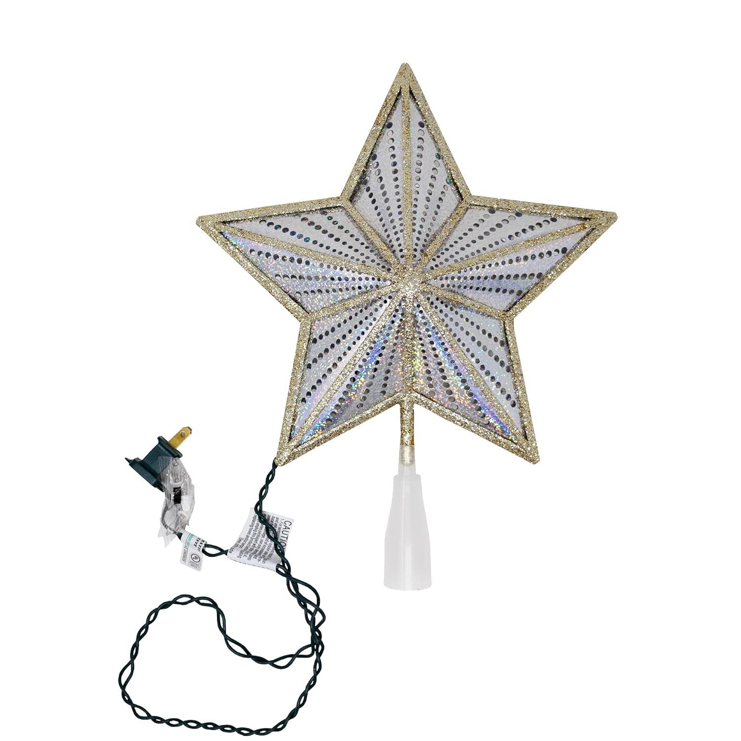 Kurt S. Adler UL4014 Lighted Treetopper, Gold, Iridescent
