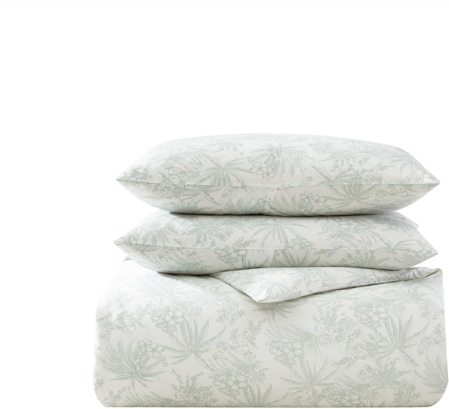 Tommy Bahama Pen And Ink Green Cotton Duvet Cover Set