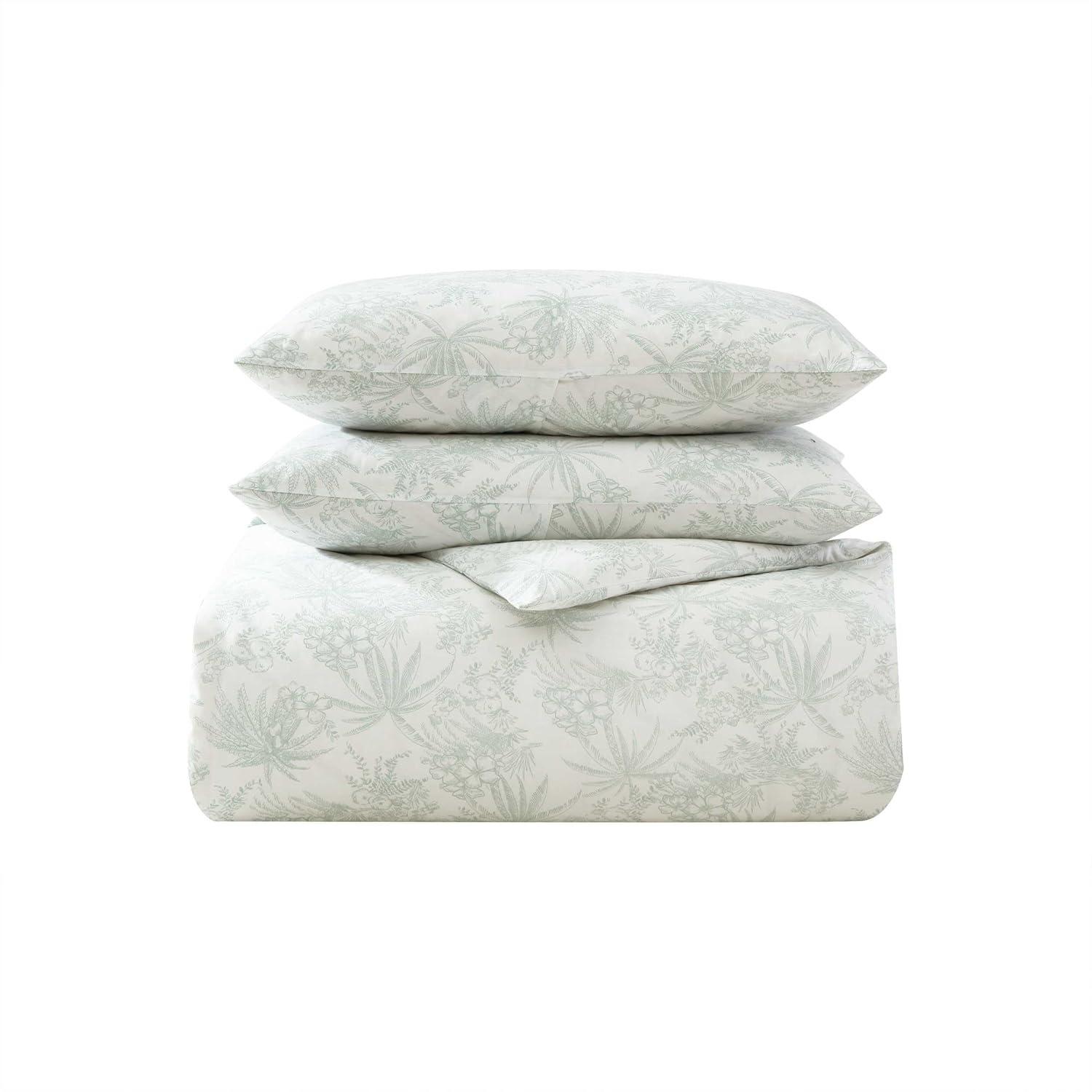 Tommy Bahama Pen And Ink Green Cotton Duvet Cover Set