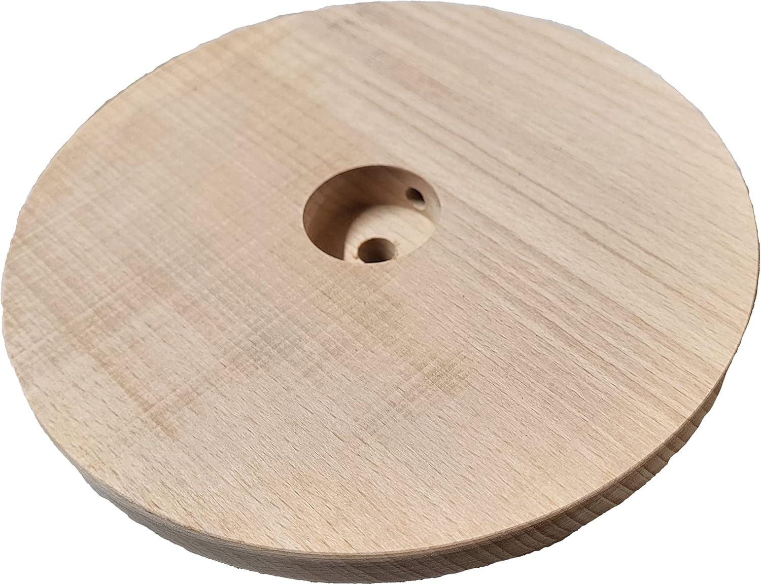 B&P Lamp® Modern Style Unfinished Wooden Lamp Base, 4 Inch Top by 5 1/2 Inch Bottom by 1 1/4 Inch Height