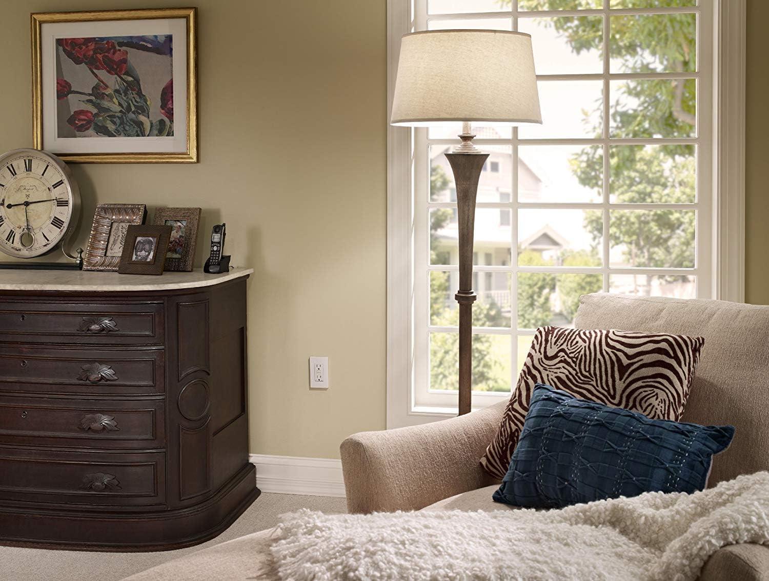 Leviton AFCI Outlet, 20 Amp, Self Test, Tamper-Resistant with LED Indicator Light, Protection from Electrical Fires, AFTR2-W, White