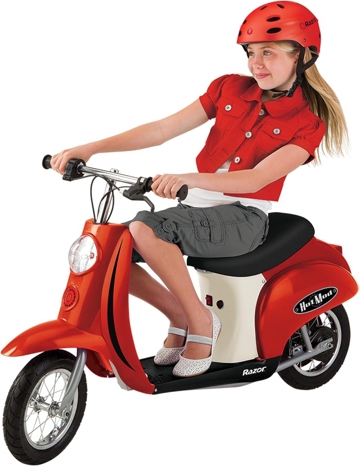 Razor Pocket Mod Miniature Euro Electric Kids Ride On Retro Scooter