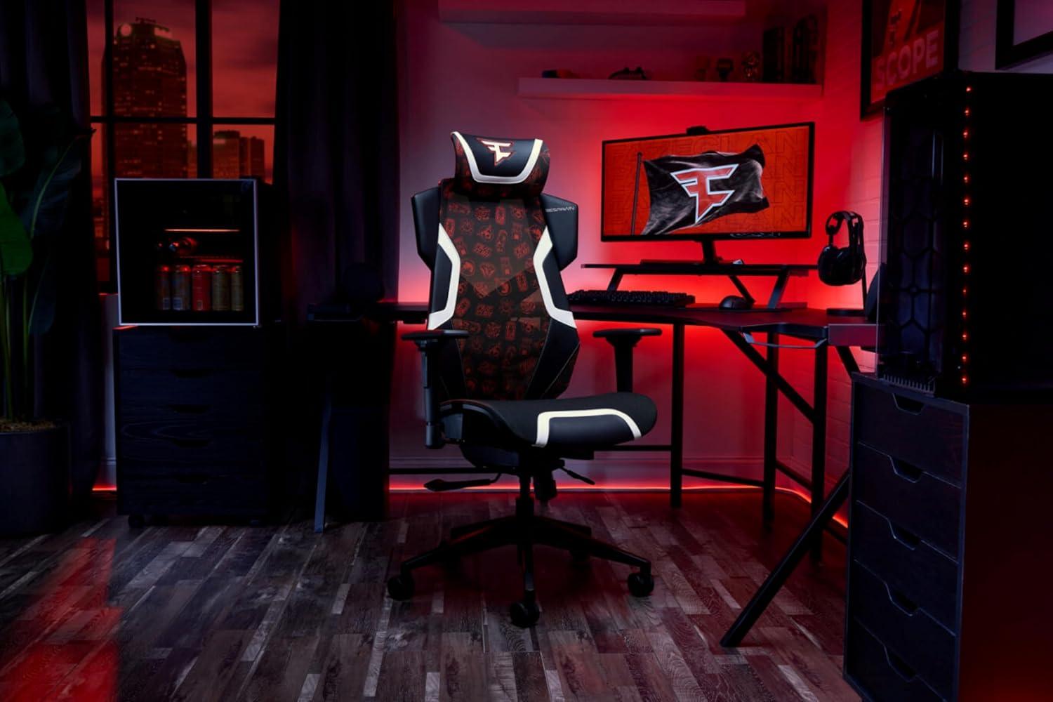 RESPAWN FLEXX Mesh Gaming Chair With Lumbar Support, Ergonomic Gaming Chair with Recline/Tilt Tension Controls, Adjustable Arms, 300lb Max Weight With Wheels for Computer/Desk/Office