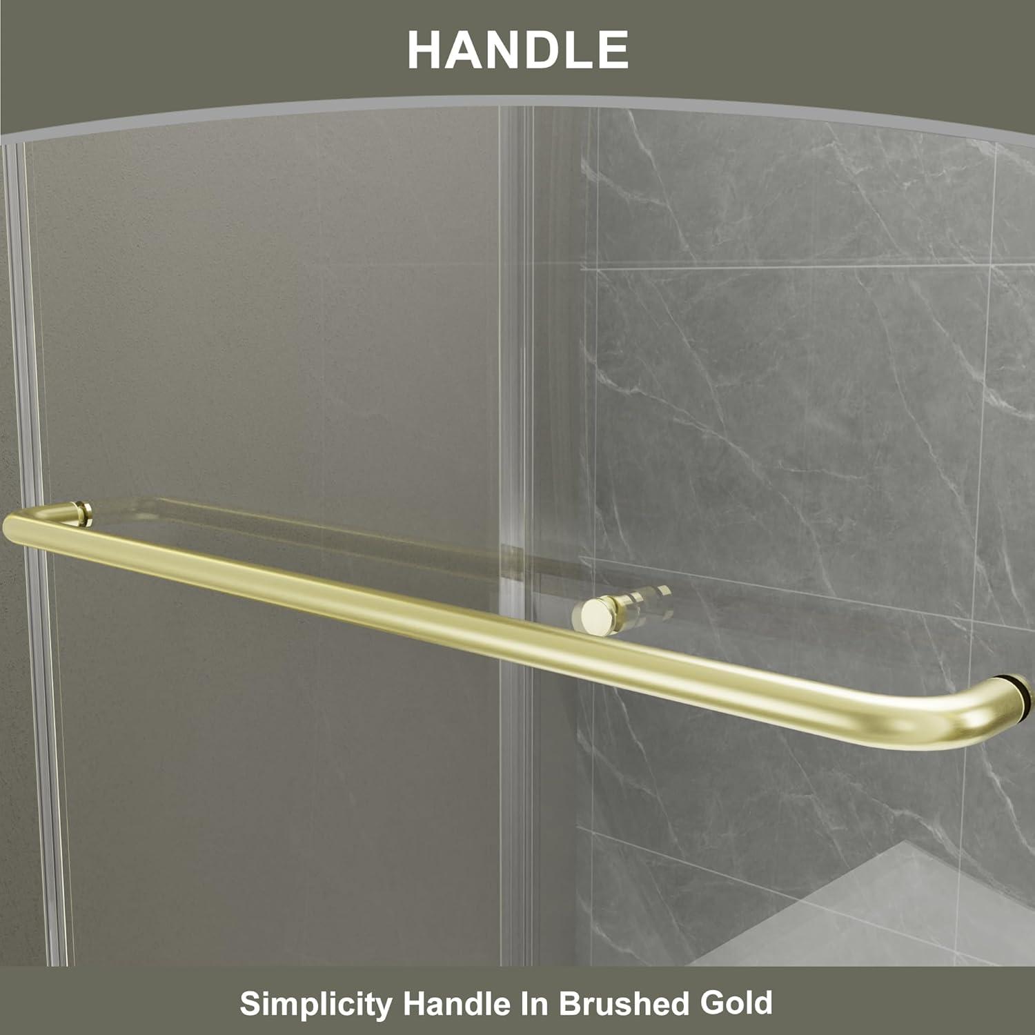 60'' - W x 70'' H Bypass Door Shower Door with Clear Glass And Handle