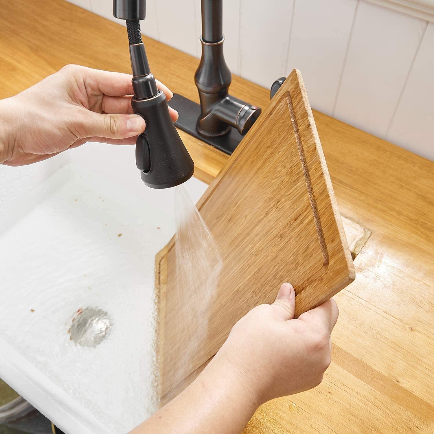 Oil-Rubbed Bronze Pull-Down Kitchen Faucet with Spray