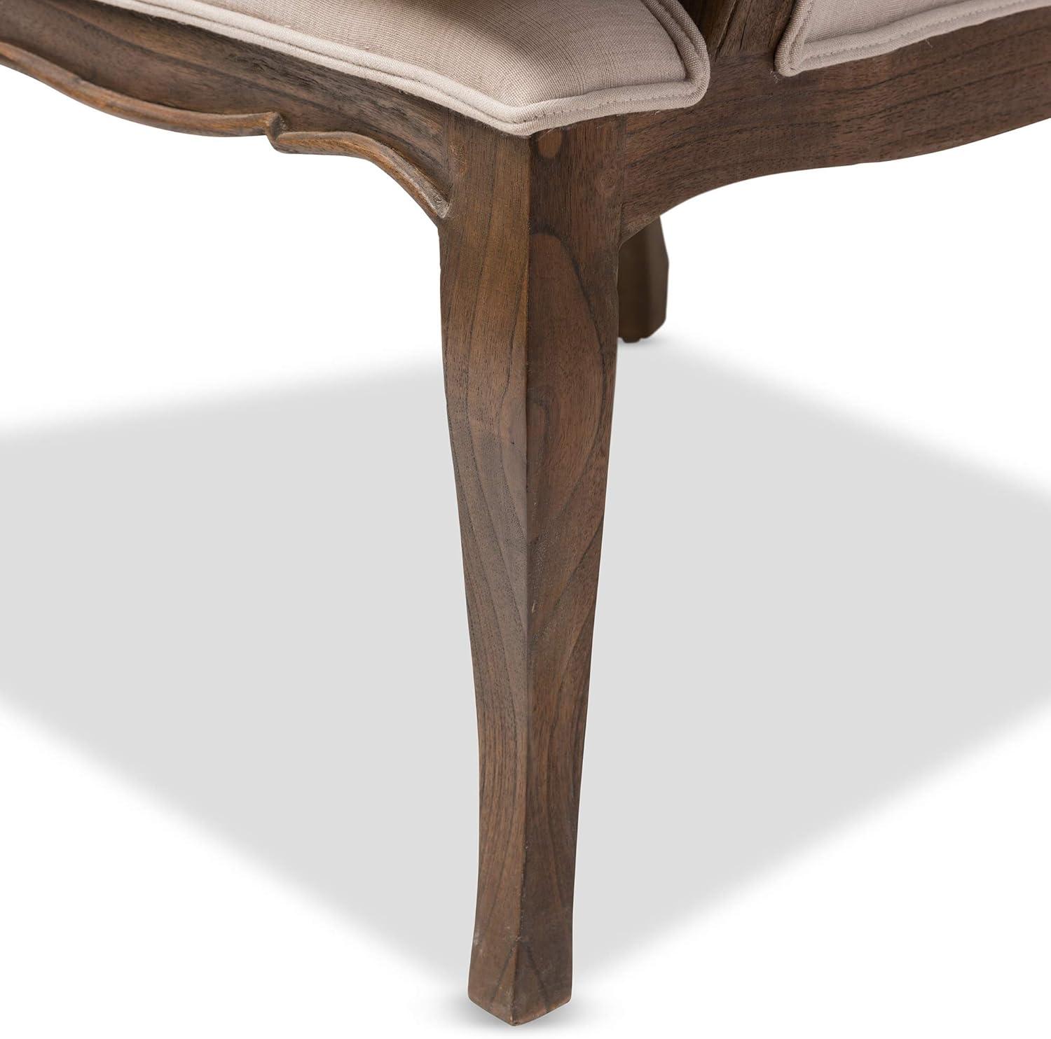 Napoleon Traditional French Accent Chair Ash - Baxton Studio: Cedar Frame, No Assembly, Polyester Upholstery