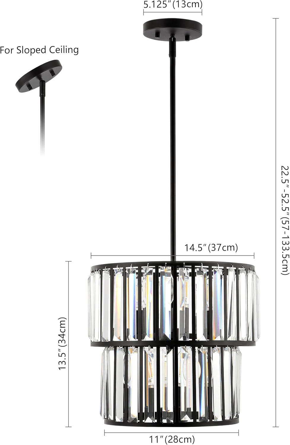 6 - Light Dimmable Tiered Chandelier