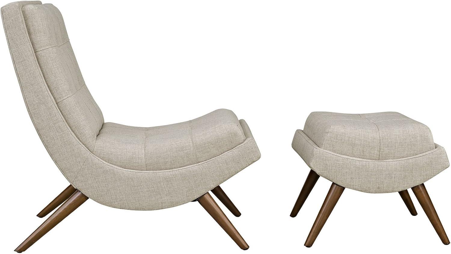 Modway Ramp Mid Century Fabric Lounge Chair Set