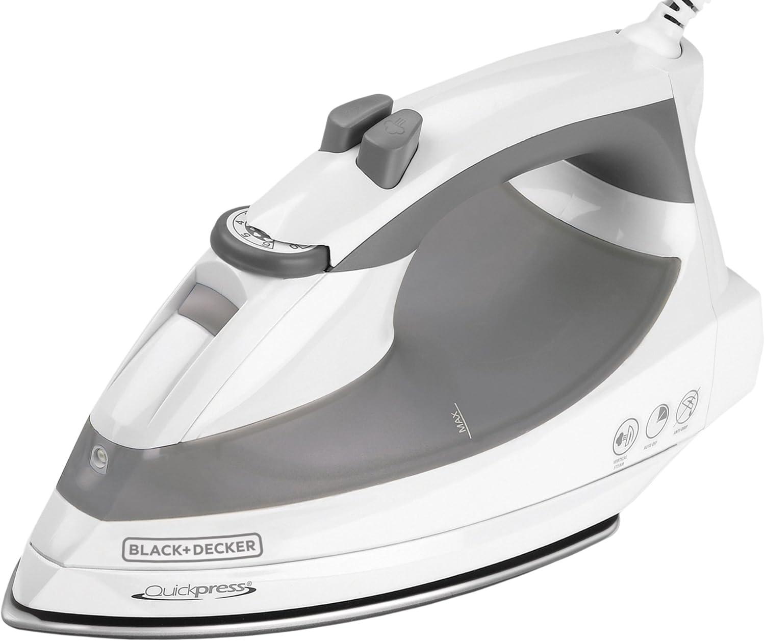 White and Silver QuickPress Iron with Smart Steam Technology