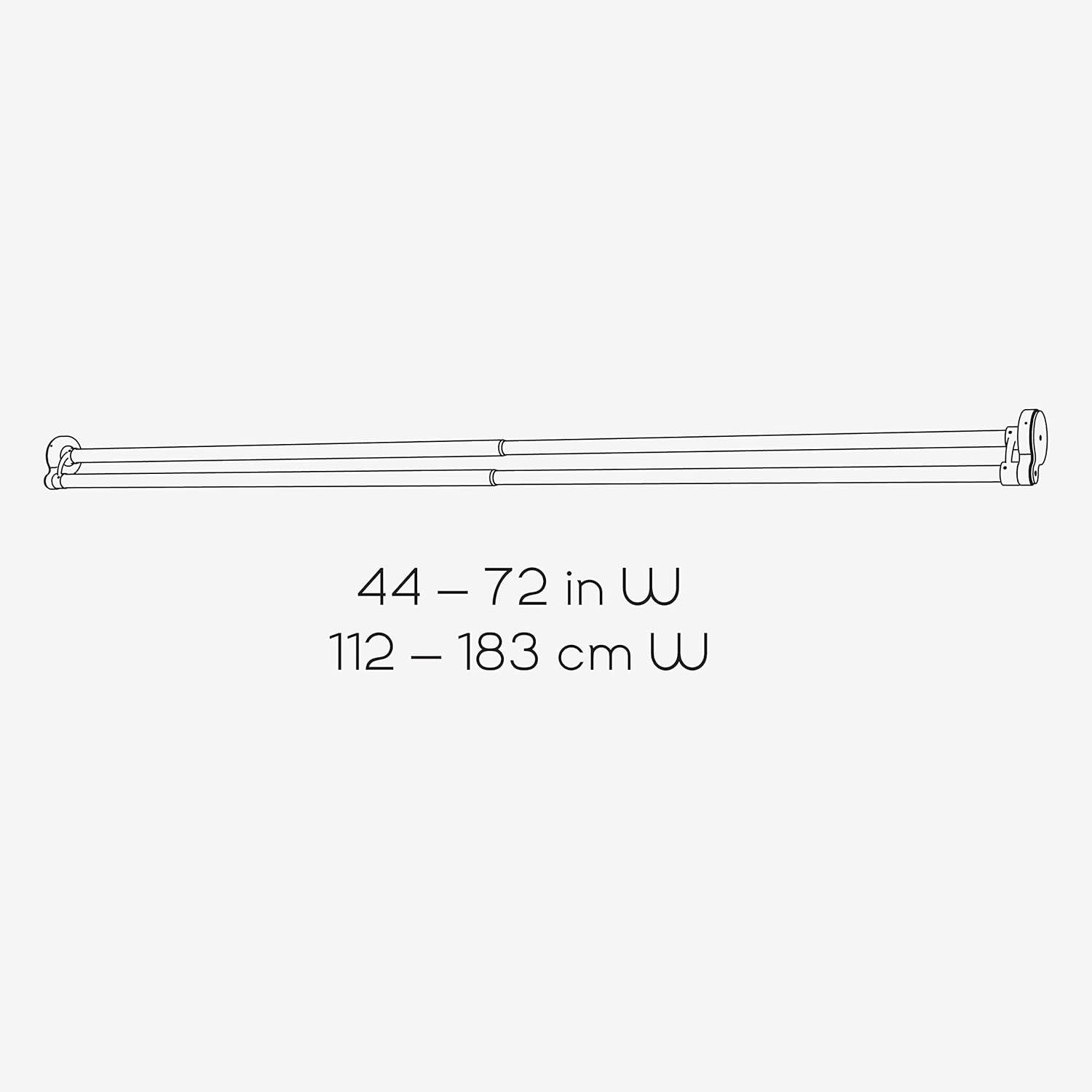 Chrome Adjustable Double Tension Shower Curtain Rod, 44-72 Inches