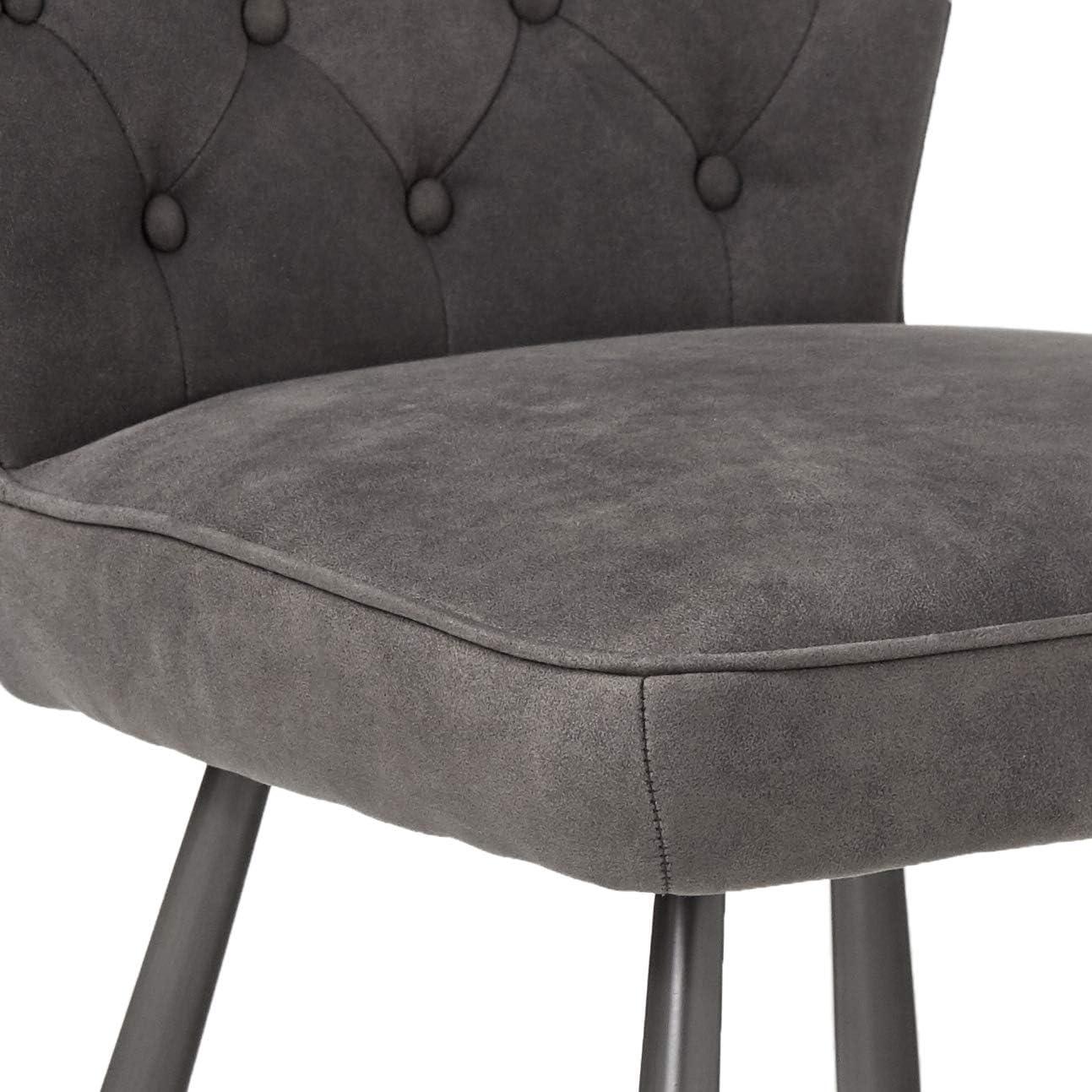 Ashby 26"H Mid-Century Modern Leather Tufted Swivel Counter Stool (Set of 2) - FOX1702 - Grey - Safavieh Couture